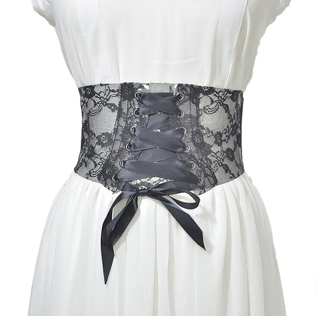 Cinturón Ancho Retro Para Mujer 2021, Cinturones Anchos Con Estampado De Encaje Para Mujer, Cinturón Con Cordones Transparentes Para Fiestas De Graduación, Ceremonias Methold AP007120-01