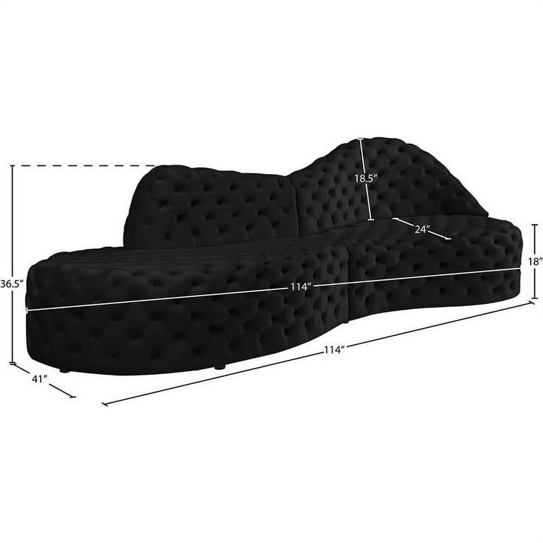 Meridian Furniture Royal Velvet 2pc. Sectional Meridian Furniture Royal Velvet 2pc. Sectional