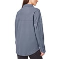 thumbnail image 2 of Mondetta Women's Soft Plush Cozy Moisture Wicking Snap Button Up Shirt-Blue / L, 2 of 5