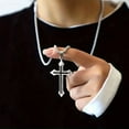 thumbnail image 4 of Simple Fashion 14K White Gold Cross Pendant Necklace, 4 of 8
