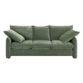 thumbnail image 5 of Williamspace Mid Century Modern Couch for Living Room, 3 Seater Sofa with 3 Thick Cushions and 2 Pillows, Apartment, Lounge, Bedroom, Green, 5 of 7