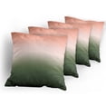 thumbnail image 5 of Ambesonne Ombre Throw Pillow Cover 4 Pack, Color Change, 18", Salmon Peacock Green, 5 of 7