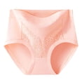 thumbnail image 2 of Womens Underwear 100% Cotton Plus Size High Waist Seamless Breathable Lace Stretch Lightweight Soft Hipster Panties M-3XL, 2 of 6