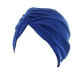 thumbnail image 1 of Couvre-chefs de Style Simple Confortable Matériel Premium Couleurs Assorties avec Boutons Élasticité Style Musulman Femmes Bandeaux Femmes Bleu Saphir, 1 of 6
