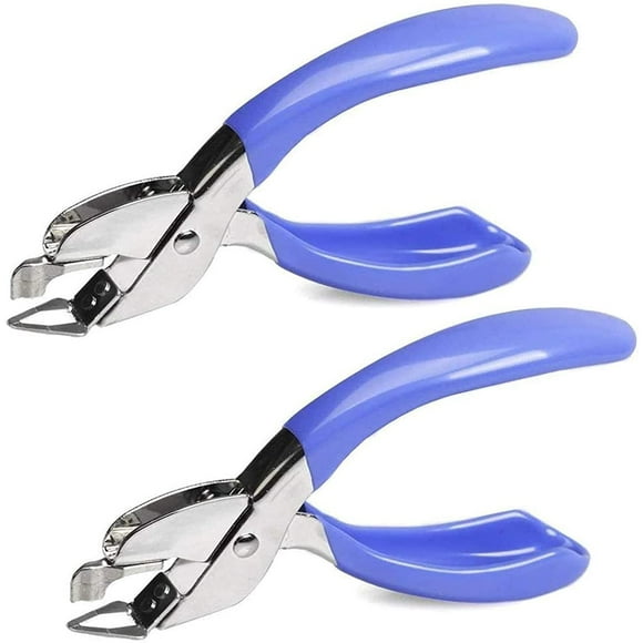 2pcs Staple Remover, Staple Remover with Rubber Grips, Effective Staple Remover, Quick Staple Remover Tool, Remove Staples for Office, School, Home, Blue+Blue