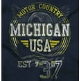 thumbnail image 2 of Michigan Distressed Vintage MI Motor Unisex Fleece Graphic Zip Up Hoodie Brisco Brands 2X, 2 of 5