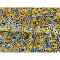 Circles Cobalt Metallic Cotton Fabric - Gustav Klimt for Robert Kaufman