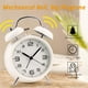 thumbnail image 3 of Reloj despertador de doble campana con luz nocturna, reloj despertador de campana retro, alarma fuerte, unidad de cuarzo, sin tictac silencioso, esfera grande de 4 "- blanco Vhermosa, 3 of 4