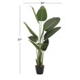 thumbnail image 4 of DecMode 57" Artificial Bird of Paradise Plant in Realistic Leaves and Black Plastic Pot, 4 of 8