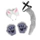 thumbnail image 1 of Diadema De Felpa Con Cola, Conjunto De Orejas, Lobo De Piel Sintética De Alta Simulación, 1 of 7