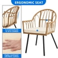 thumbnail image 4 of Dextrus 4 Piece Patio PE Rattan Wicker Chairs, Conversation Dining Chairs with Soft Cushions - Beige, 4 of 5