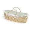 Badger Basket - Natural Baby Moses Basket, Sage Waffle Bedding