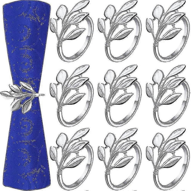 Napkin Rings,24 Pieces Napkin Rings Leaf Napkin Ring Holders Christmas Napkins