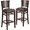 Burgundy Vinyl Seat/Walnut Wood Frame, variant on Flash Furniture 2 Pk. Darby Series Slat Back Mahogany Wood Restaurant Barstool - Burgundy Vinyl Seat