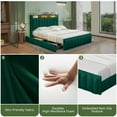 thumbnail image 5 of Uforic Upholstered Queen Size Bed Frame with Charging Station & Headboard, Platform Bed Frame with Drawers, Green, 5 of 8