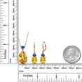 thumbnail image 2 of Gem Stone King 18K Rose Gold Plated Silver Yellow Citrine and Blue Created Sapphire Pendant Earrings Jewelry Set for Women (17.22 Cttw, Pear Shape 18X13MM, with 18 inch Chain), 2 of 3