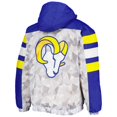 thumbnail image 3 of Men's Starter White/Royal Los Angeles Rams Thursday Night Gridiron Raglan Half-Zip Hooded Jacket, 3 of 4