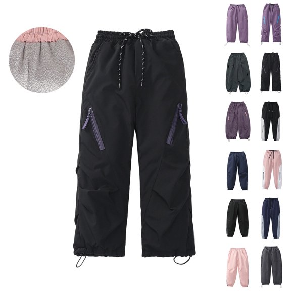 Kids Windproof Waterproof Trousers Kids Hiking Pants Warm Lined Winter Clothes Snow Pants Boy Size 2-13 Years