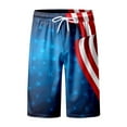 thumbnail image 4 of Hwmodou Men Spring Summer Independence Day Colorful Beach Bottoms Drawstring Elastic Waist Breathable Soft Short Daily Streetwear Tie Pocket Leisure Fitness Shorts Versatile Workout Dailywear, 4 of 5