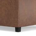 thumbnail image 5 of Avalon 42 inch Wide Contemporary Storage Ottoman in Distressed Saddle Brown Vegan Leather, 5 of 9