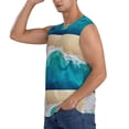 thumbnail image 3 of Pofeuu Beach Print Men's Muscle T-Shirt, Sleeveless, Muscle Tank, Classic Muscle Tee Top For Men Casual Sleeveless Muscle T-Shirt Trendy Clothes-X-Large, 3 of 7