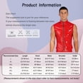thumbnail image 7 of Doomiva Mens Faux Leather Wet Look Tank Top Stand Collar Zipper Front Vest Shirts Jacket Clubwear Red 5XL, 7 of 7