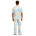 thumbnail image 6 of CCRFTGI Mens Pajamas Set Tie Dye Breathable Sleepwear Short Sleeve Crew Neck Top and Pants Soft Loungewear Sets White XL, 6 of 6