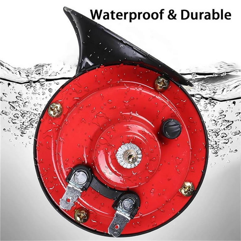 2 PACK 12V 300DB Super Loud Train Horn Waterproof for Motorcycle Car Truck  SUV Boat Red 