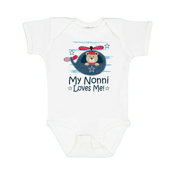 Inktastic Nonni Loves Me Baby Bear Boys Baby Bodysuit
