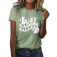 thumbnail image 1 of adviicd Chemises de Travail pour Femmes Hauts pour Femmes Grande Taille Été Manches Courtes Col Rond T-Shirt Ample Décontracté Vert Menthe, TG, 1 of 5