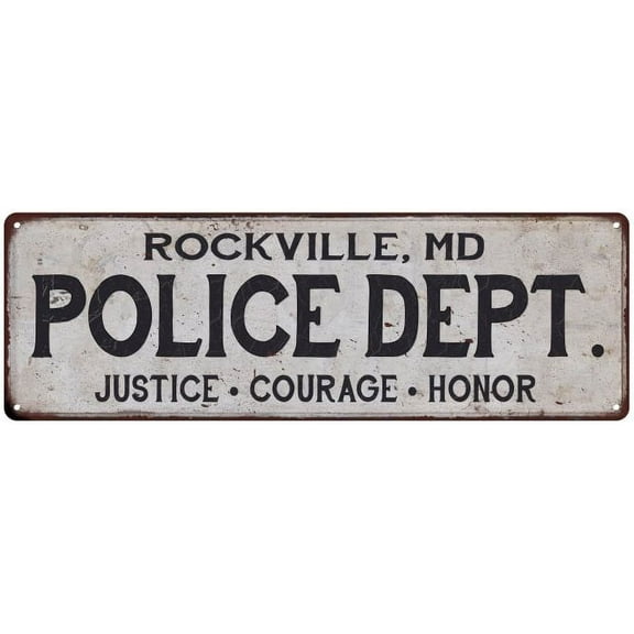 ROCKVILLE, MD POLICE DEPT. Home Decor Metal Sign Gift 6x18 206180012522