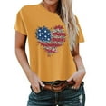 thumbnail image 1 of Birdeem T-Shirt pour Femmes d'Été Décontracté Ample Imprimé Fête de l'Indépendance à Col Rond à Manches Courtes, 1 of 1