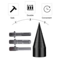 thumbnail image 3 of OULII 1 Set Woodworking Drilling Bit Black Steel Firewood Splitting Tools for Handymen, 3 of 6