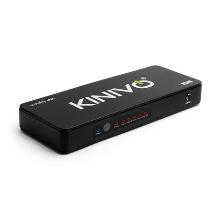 Kinivo K540 Premium 5-Port High Speed 4K HDMI Switch with IR Wireless Remote and AC Power Adapter - Supports Resolutions Up To 4K UltraHD & 3D