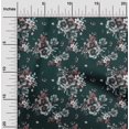 thumbnail image 2 of oneOone Polyester Spandex Dark Green Fabric Florals Quilting Supplies Print Sewing Fabric By The Yard 56 Inch Wide, 2 of 4