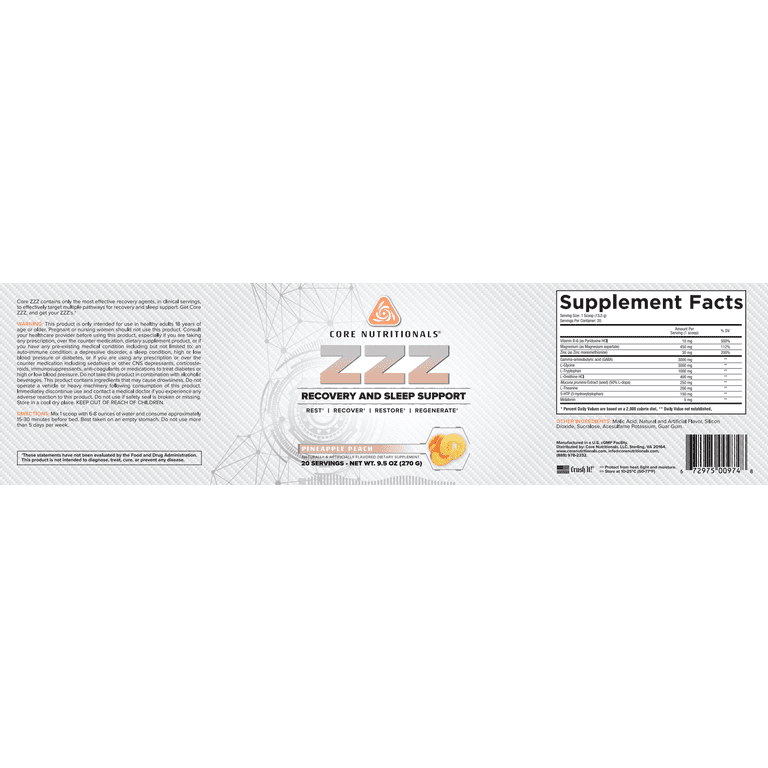 Core Nutritionals Platinum ZZZ - Advanced Night Time Recovery and