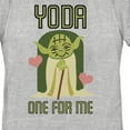thumbnail image 2 of Women's Star Wars Valentine's Day Yoda One for Me  Graphic Tee Athletic Heather Medium, 2 of 4