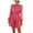 Pink, variant on biudgviw Flowy Dresses for Women Lounge Long Sleeve Crewneck T-Shirts Dress Fall Elegant Warp Knot Pleated Party Dress