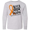 thumbnail image 3 of Inktastic Never Stop Fighting Multiple Sclerosis Awareness Long Sleeve Youth T-Shirt, 3 of 5