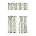 thumbnail image 2 of Floral Kitchen Curtains, 3 Pieces Semi Sheer Rod Pocket Kitchen Curtain Valance and Tiers for Small Windows Bathroom Living Room Cottage Farmhouse, 2 of 8