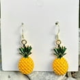 thumbnail image 3 of Gold Pineapple Fruit Earrings Dangle Drop Design Cute Food Jewelry for Women Birthday Present, 3 of 8