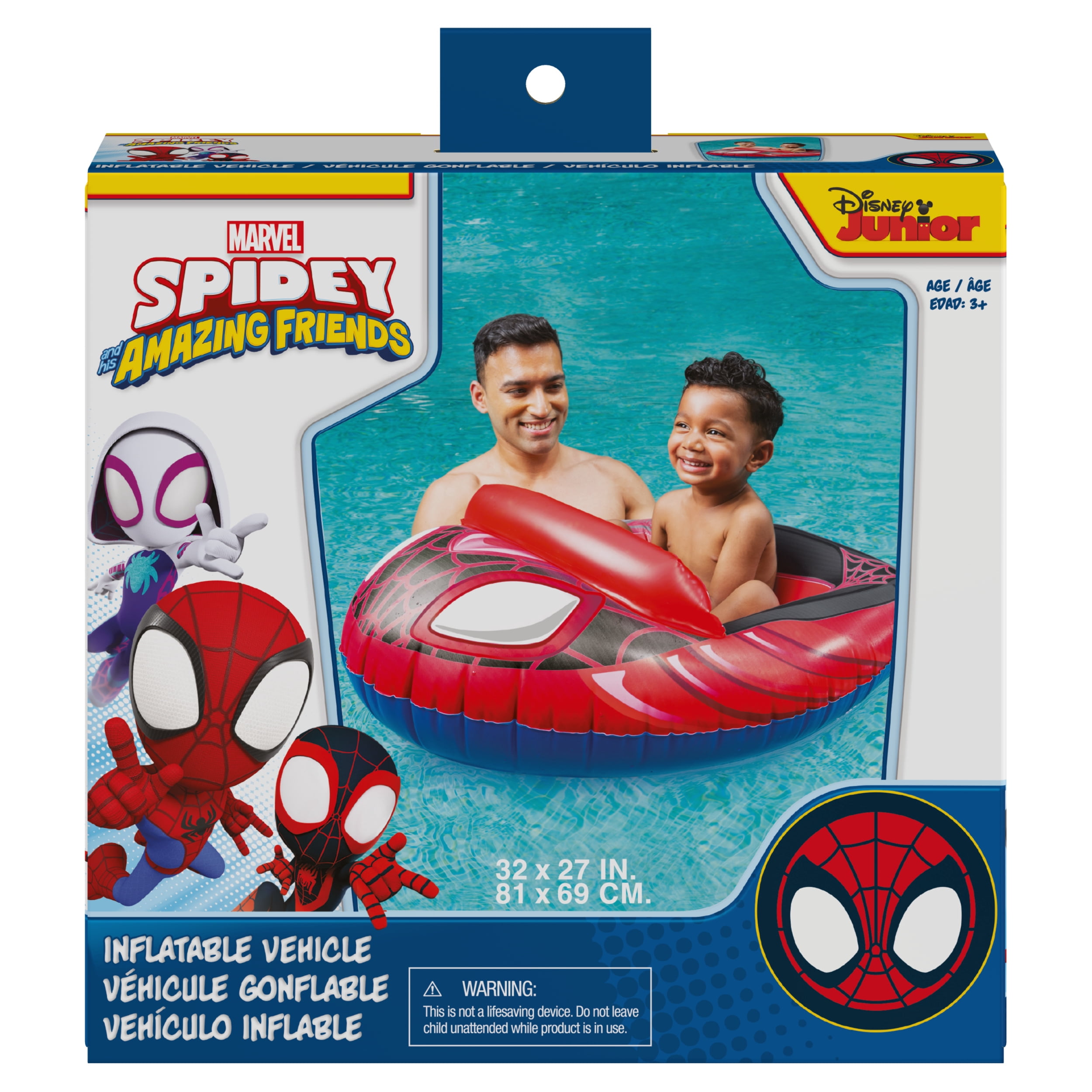Swimways Marvel Spidey and His Amazing Friends Inflatable Water Boat Vehicle for Kids Ages 3+