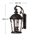 thumbnail image 3 of Hinkley Lighting 1899BK 25.75" Height 4-Light Lantern Outdoor Wall Sconce in Black from the Windsor Collection, 3 of 3