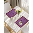 thumbnail image 5 of Purple Boho Placemats Set of 6, Country Abstract Geometric Ethnic Aesthetic Placemats for Dining Table, Place Mats for Kitchen Tabletop, Waterproof Wipeable Dining Table Mats Set, 5 of 9