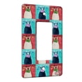 thumbnail image 1 of KuzmarK™ 1 Gang Rocker Wall Plate - Siamese Reindeer Kitty Christmas Cat Pattern Art by Denise Every, 1 of 1