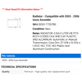 thumbnail image 2 of Radiator - Compatible with 2003 - 2006 Isuzu Ascender 2004 2005, 2 of 2