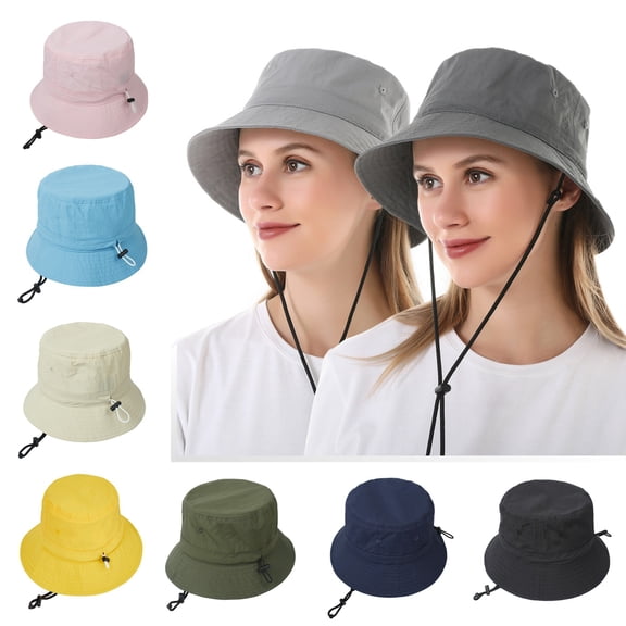 Janrevotw Waterproof Quick Dry Bucket Hats for Woman Men Packable Foldable Rain Sun Hat Lightweight Hiking Hat
