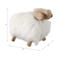 thumbnail image 4 of Sheep Figurine for Home Decor - Wooden Sculpture for Living Room, Office Shelf, and Coffee Table Decor - Ornament with Faux Fur Accents for Console, and Coffee Side Table Display - 9", Ivory & Tan, 4 of 13