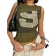thumbnail image 3 of VISgogo Camisola Femenina, Estampado de Letras Cuello Redondo Sin Mangas Patchwork Tops Chaleco Traje de Verano para Damas, S/M/L VISgogo moda, 3 of 8