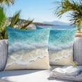 thumbnail image 4 of Blue Ocean Beach Waves Outdoor Pillow Covers Pack of 2 Modern Art Decoration Waterproof Throw Pillow Covers Decorative Cushion Cases for Patio Garden Tent Balcony Couch 24x24 inch, 4 of 8